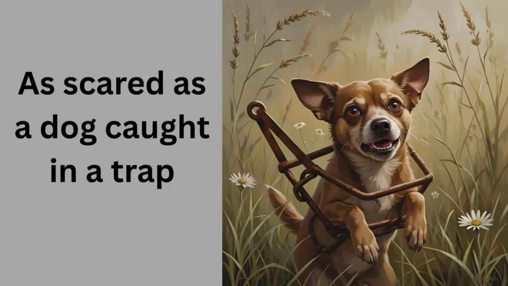 As scared as a dog caught in a trap