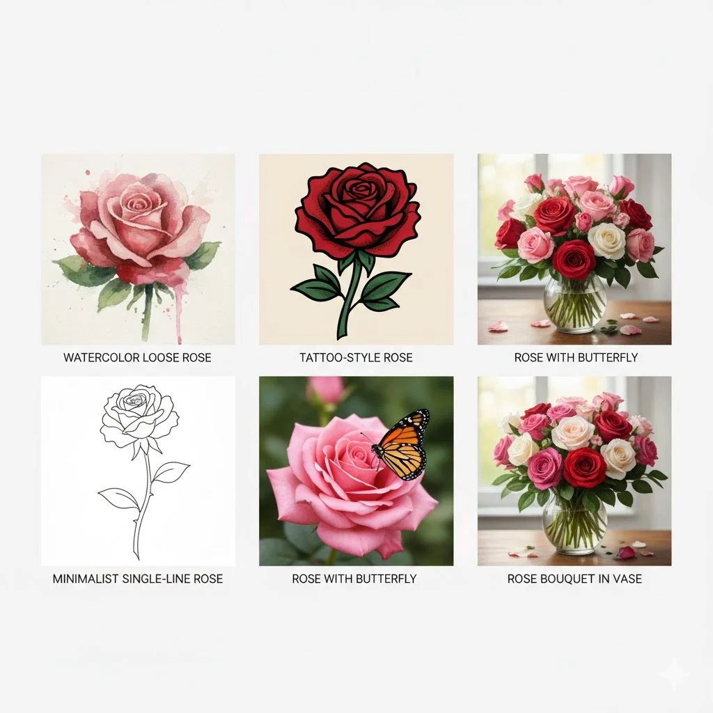 Creative Rose Drawing Ideas