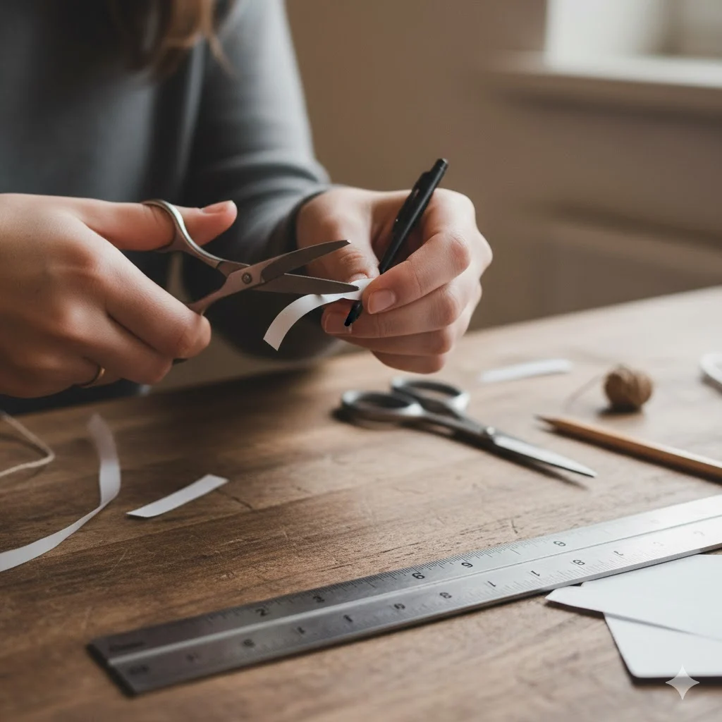 Paper strip method to measure ring size at home.