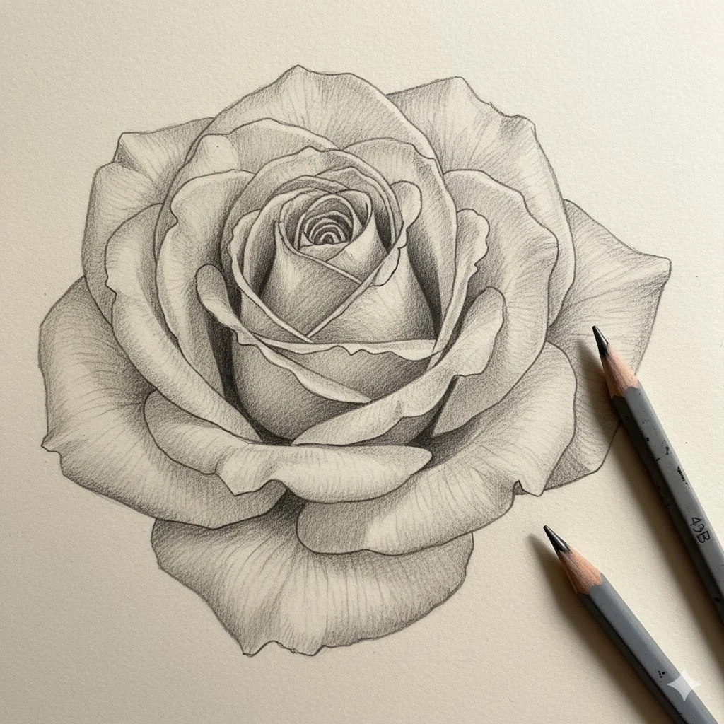 Realistic Rose Drawing for Beginners & Artists