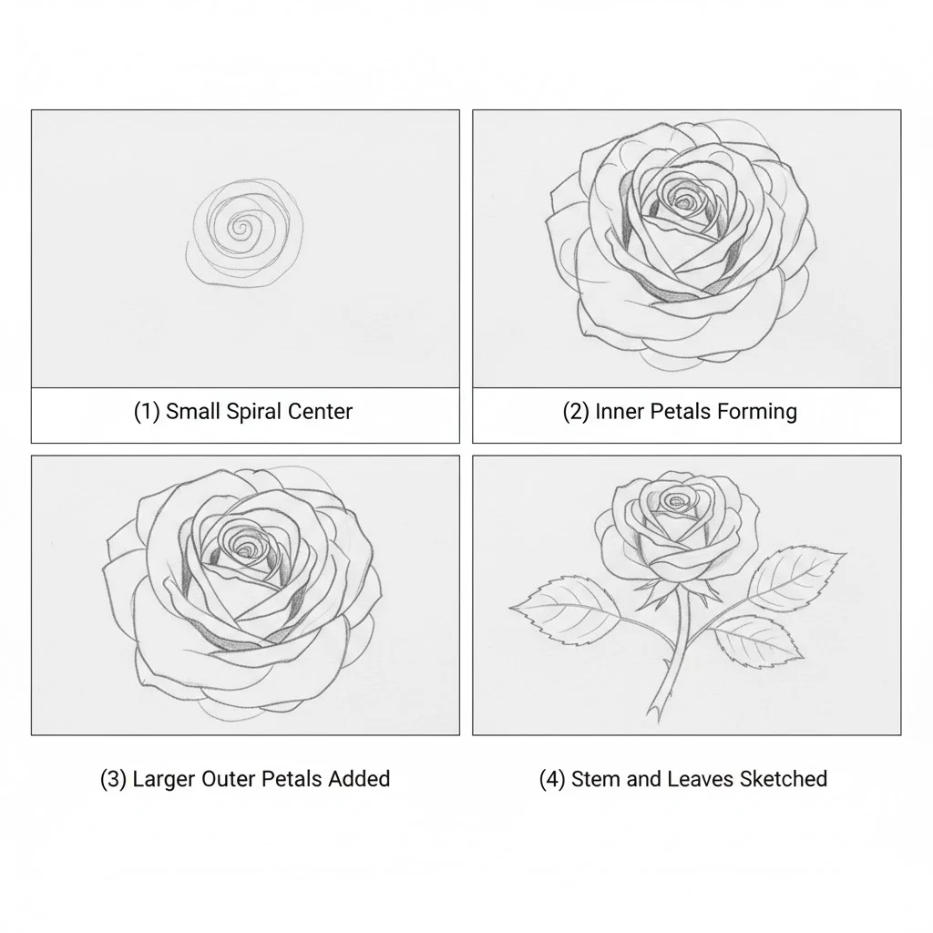 Step-by-Step: How to Draw a Rose