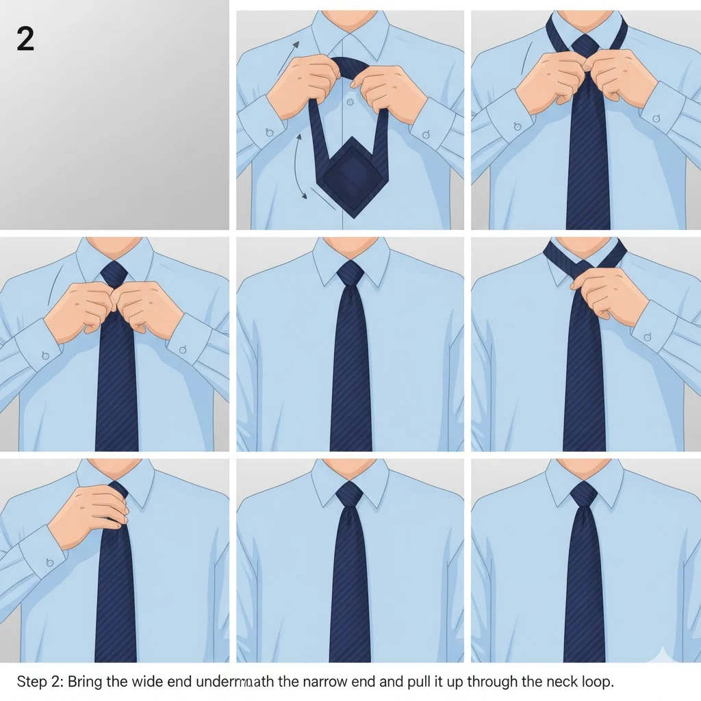 Pratt knot tutorial on silk tie