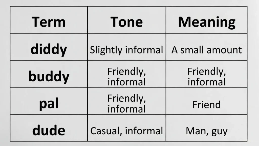 Diddy Comparison with Similar Terms