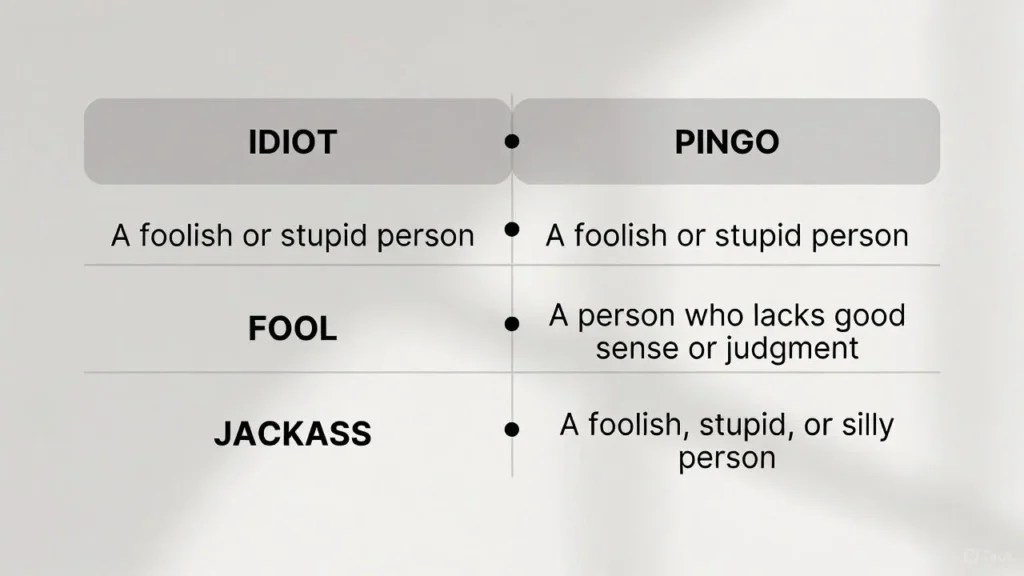 Pendejo Comparison With Similar Terms