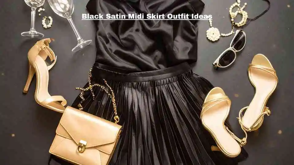 Black Satin Midi Skirt Outfit Ideas